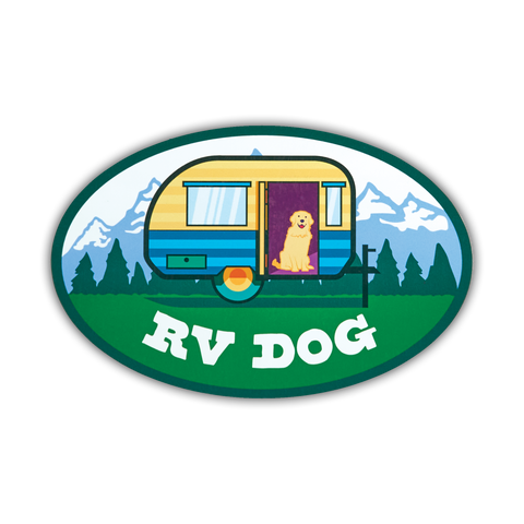 Oval Car Magnet - RV Dog