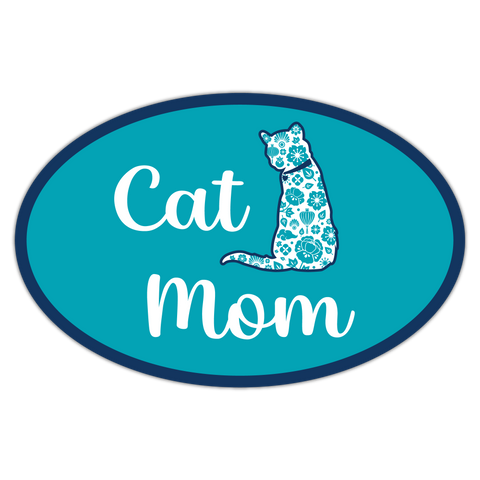 Oval Car Magnet - Cat Mom