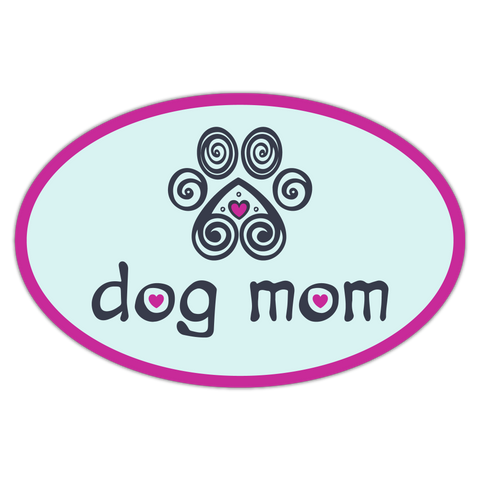 Oval Car Magnet - Dog Mom