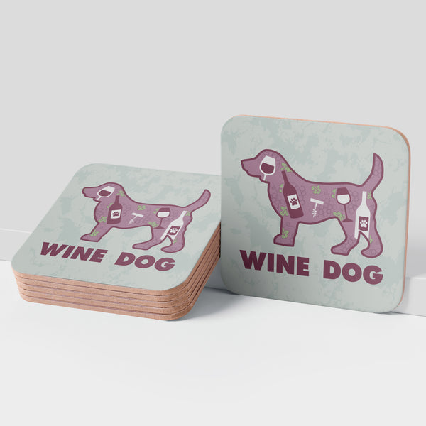 Cork Coasters - Wine Dog