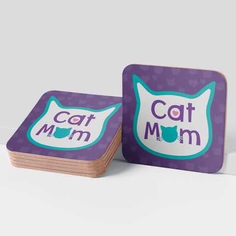 Cork Coasters -Cat Mom