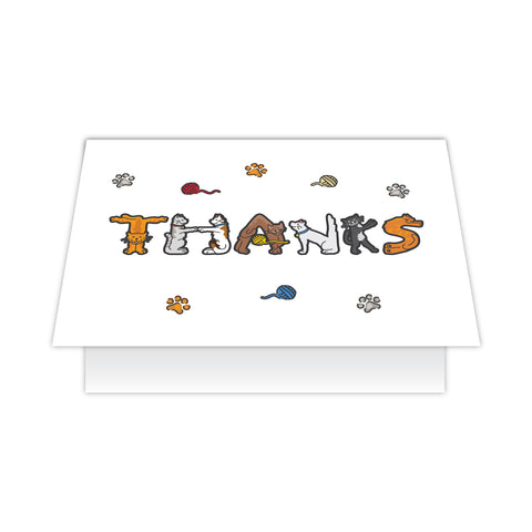 Cat Thank You Card - Thanks ( Cat shaped letters)