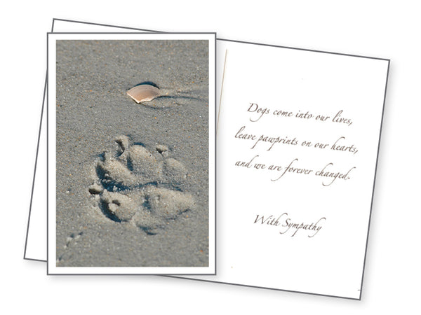 Dog Sympathy Card - Paw Prints on our Hearts