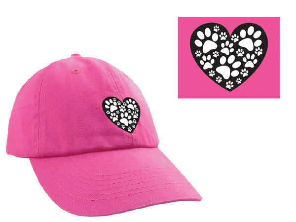 Ball Cap - Heart with Paws