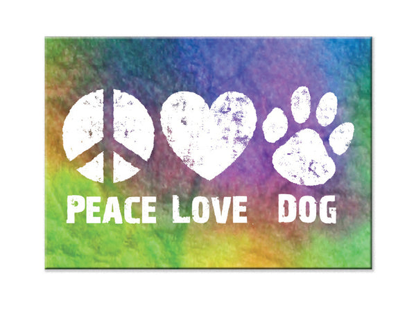 Rectangle Button Magnet - Peace Love Dog