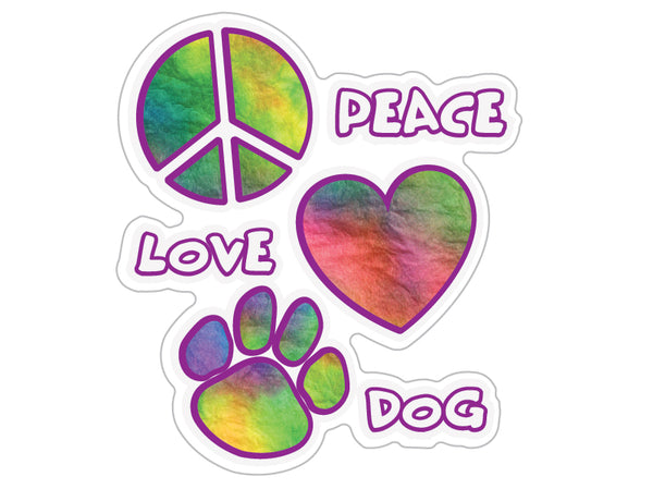 Peace Love Dog 3" Decal