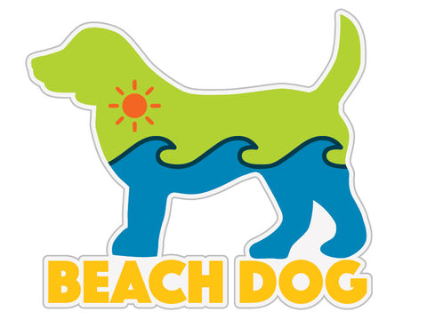 Beach Dog 3" Decal