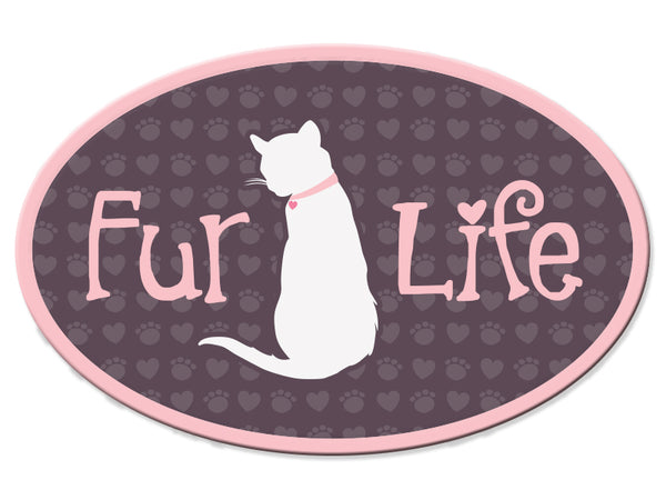 Oval Car Magnet - Fur Life (CAT)