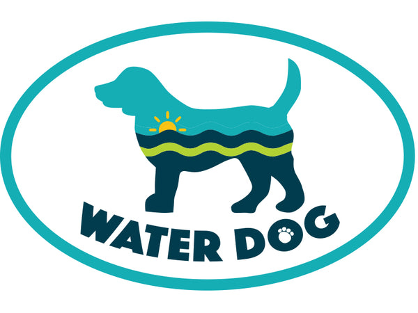 Oval Car Magnet - Water Dog