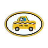 Oval Car Magnet - Dog Taxi