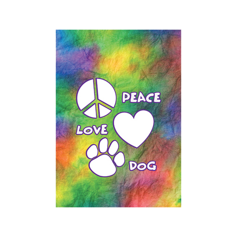 Peace Love Dog Garden Flag