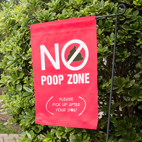No Poop Zone (Please pick up after your dog!) Garden Flag
