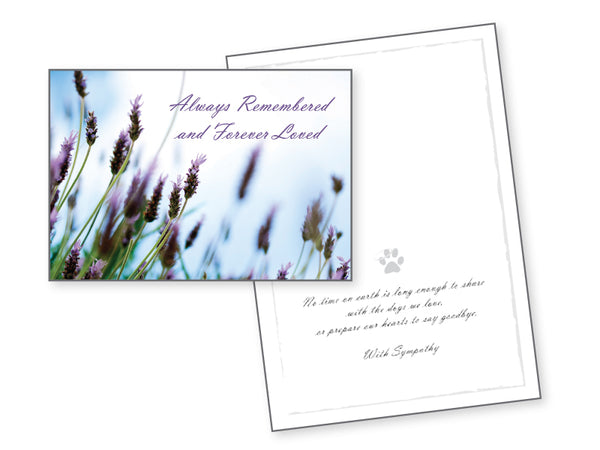 Dog Sympathy Card - Always Remembered and Forever Loved